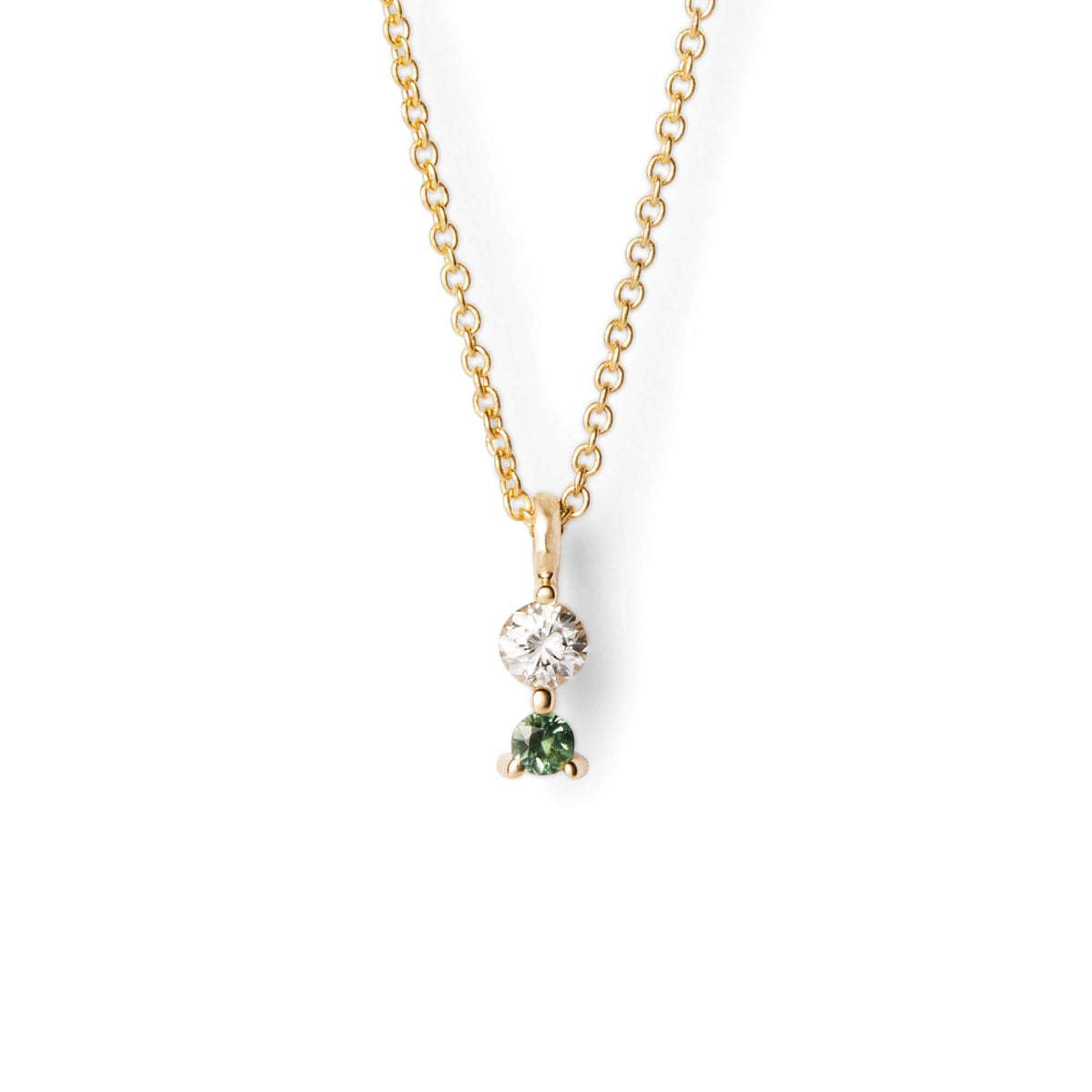 Diamond and Sapphire 14k Yellow Gold Pendant