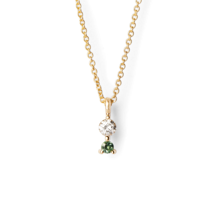 Diamond and Sapphire 14k Yellow Gold Pendant