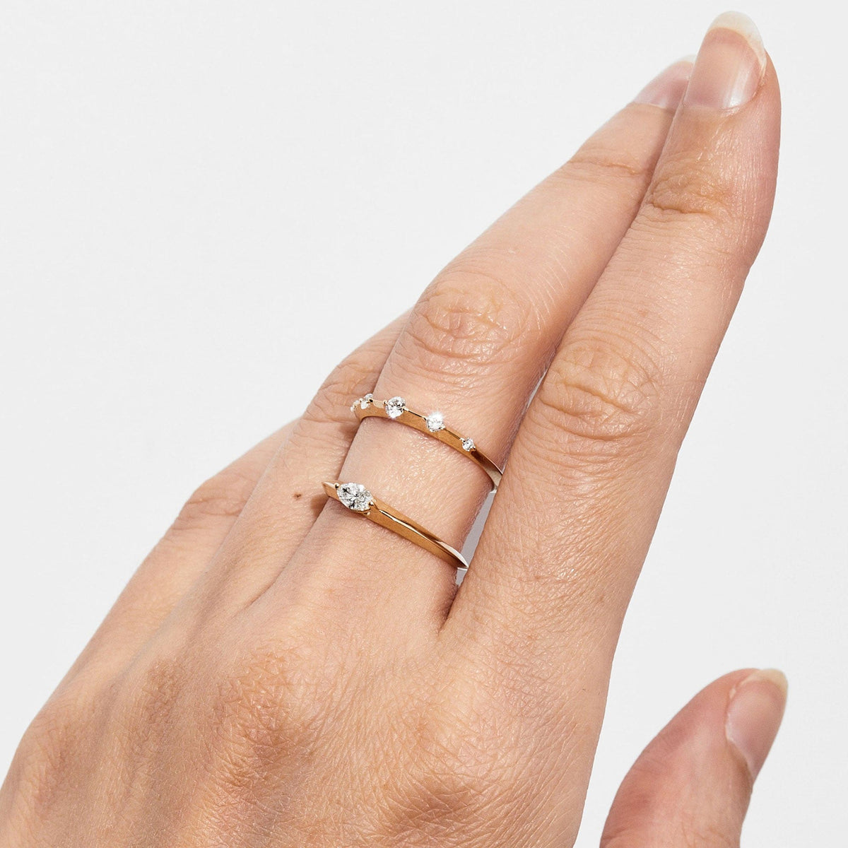 Flora White Diamond Ring