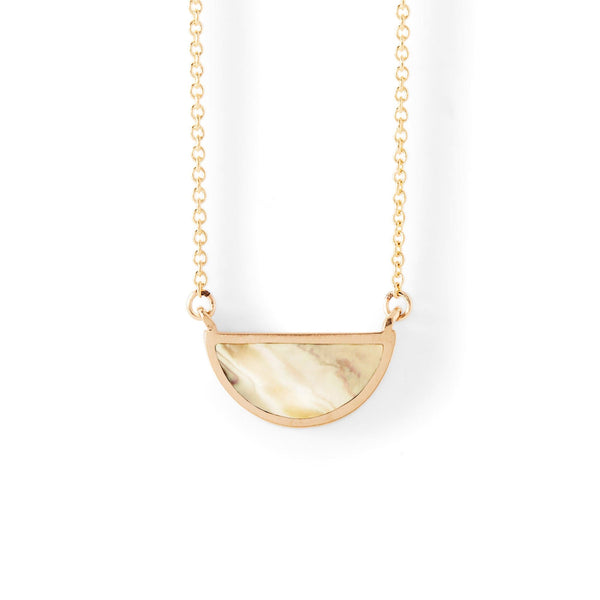 ★HARANG★ HR 61N_Mother of Pearl Necklace Heirloom Mother of Pearl Pendant Necklace | Shinola