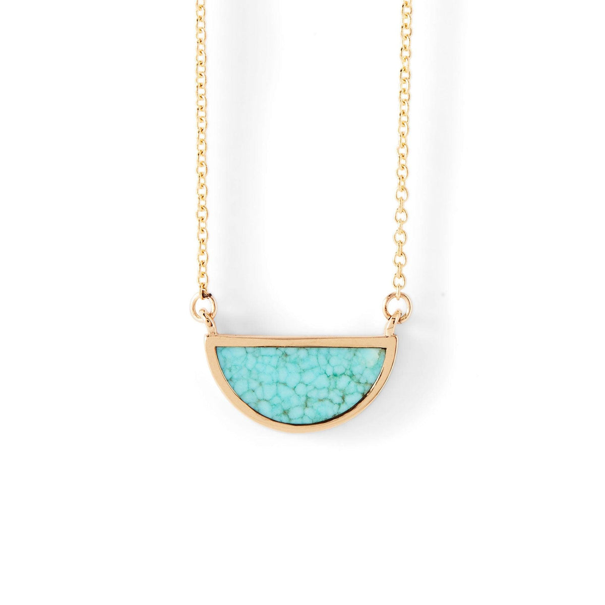 One Half Pendant / Number 8 Turquoise - 14K YELLOW GOLD ring