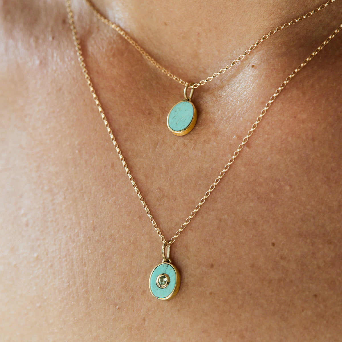 Eclipse Pendant / Turquoise + Sapphire