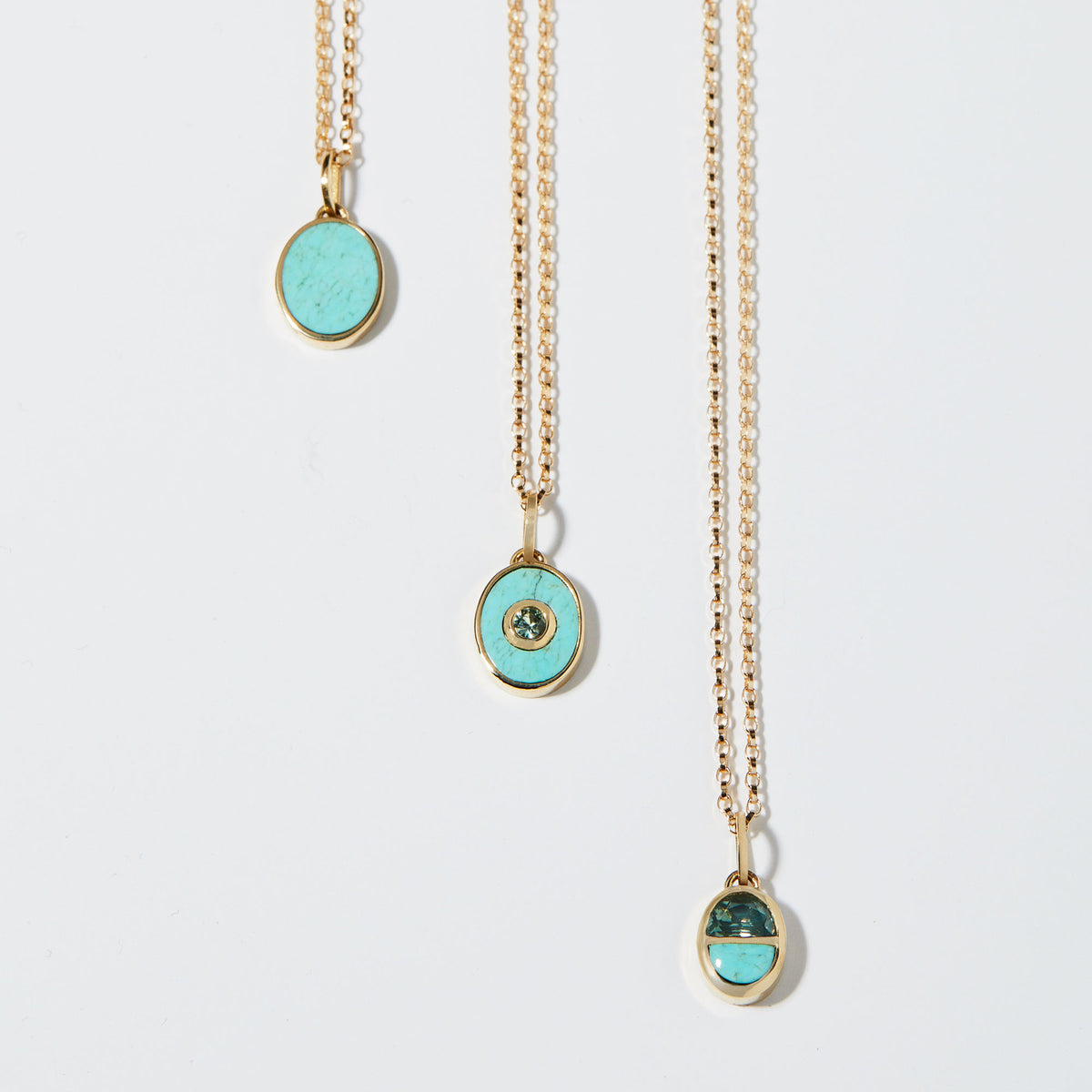 Eclipse Pendant / Turquoise + Sapphire