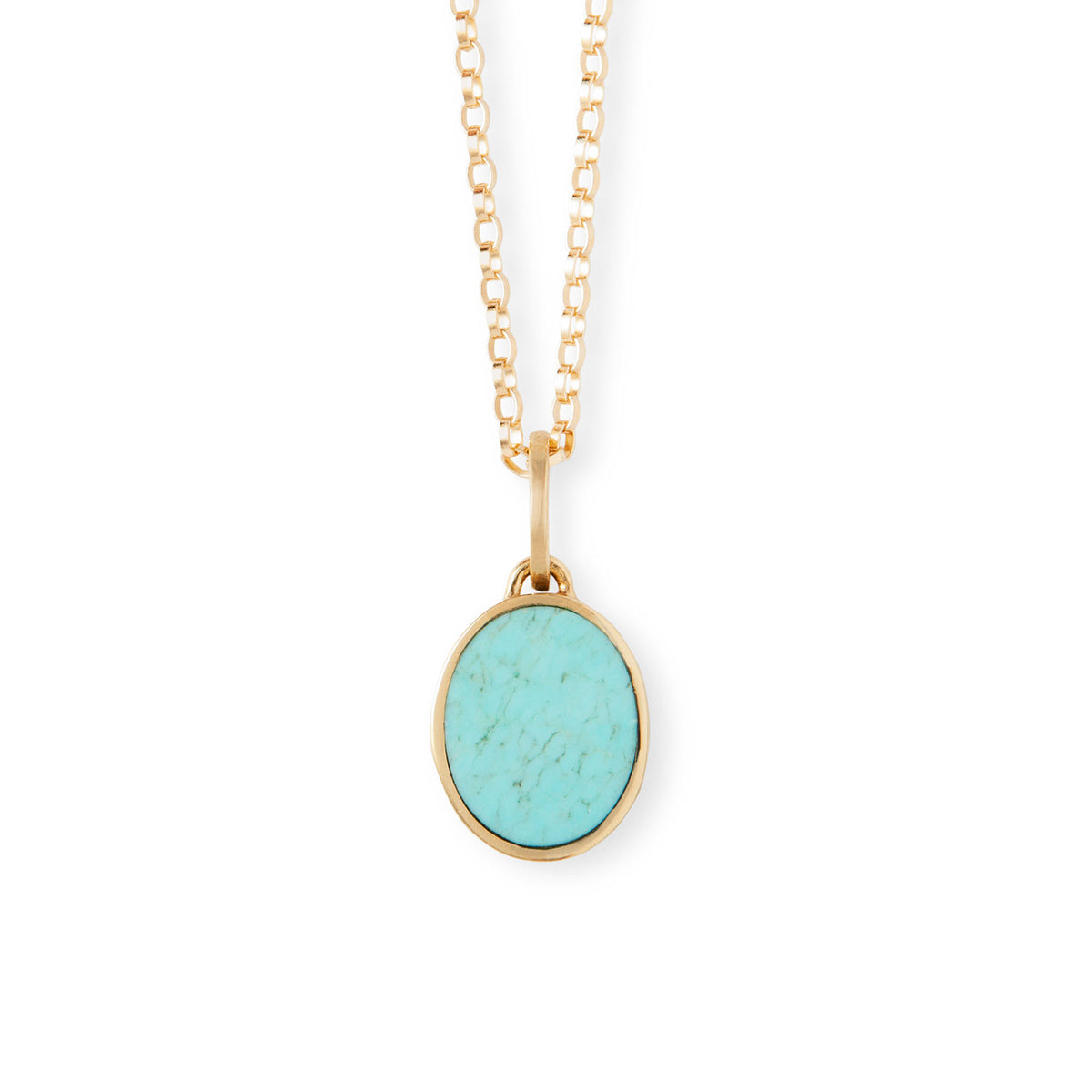 Ellipse Pendant / Turquoise + Sapphire