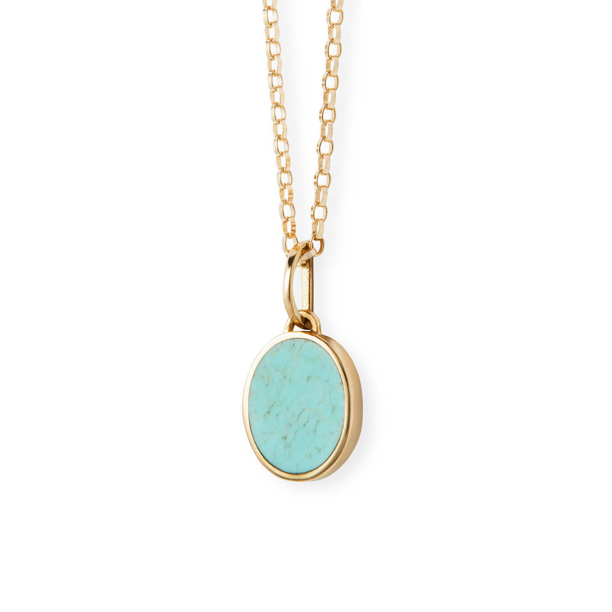 Ellipse Pendant / Turquoise + Sapphire