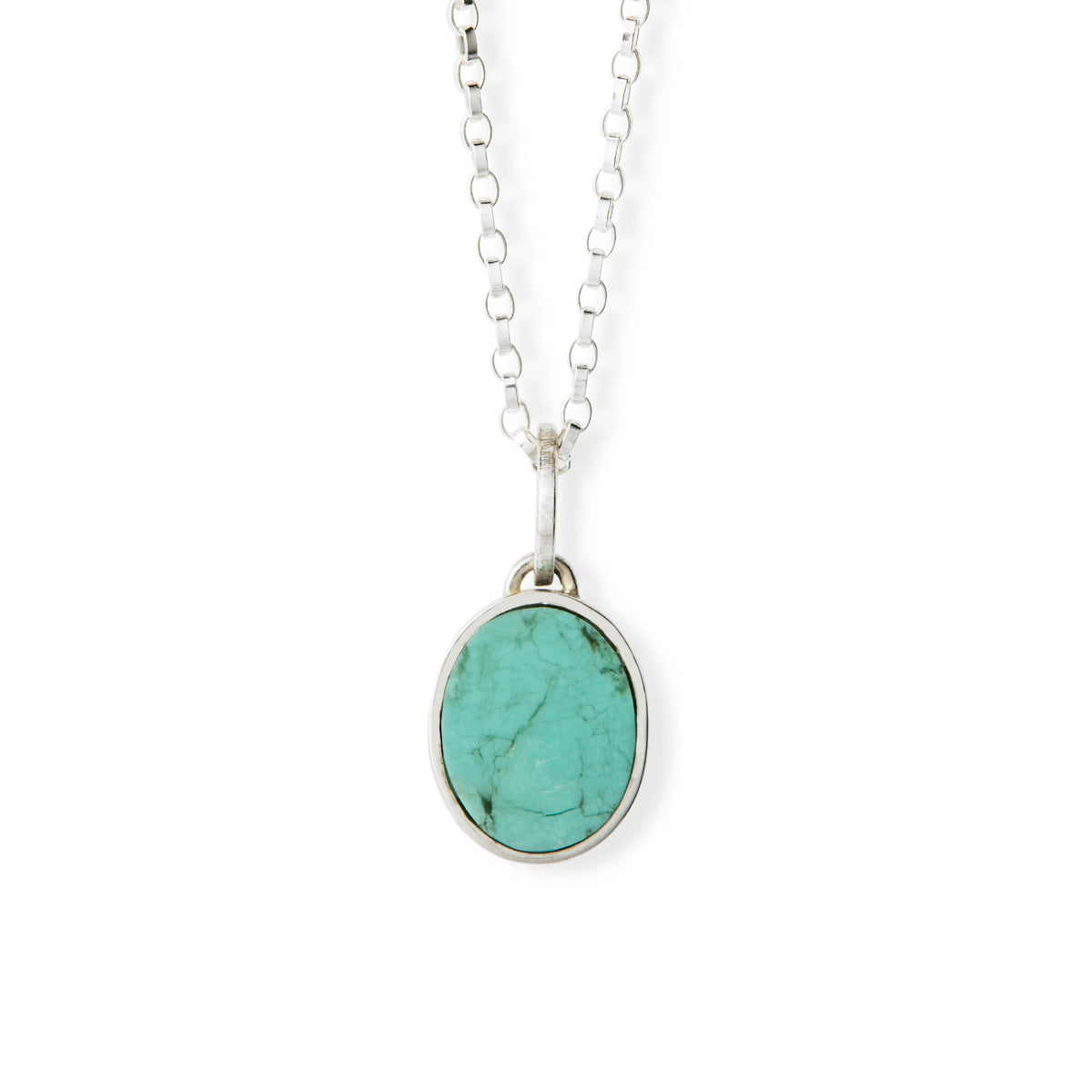 Ellipse Pendant / Turquoise + Sapphire