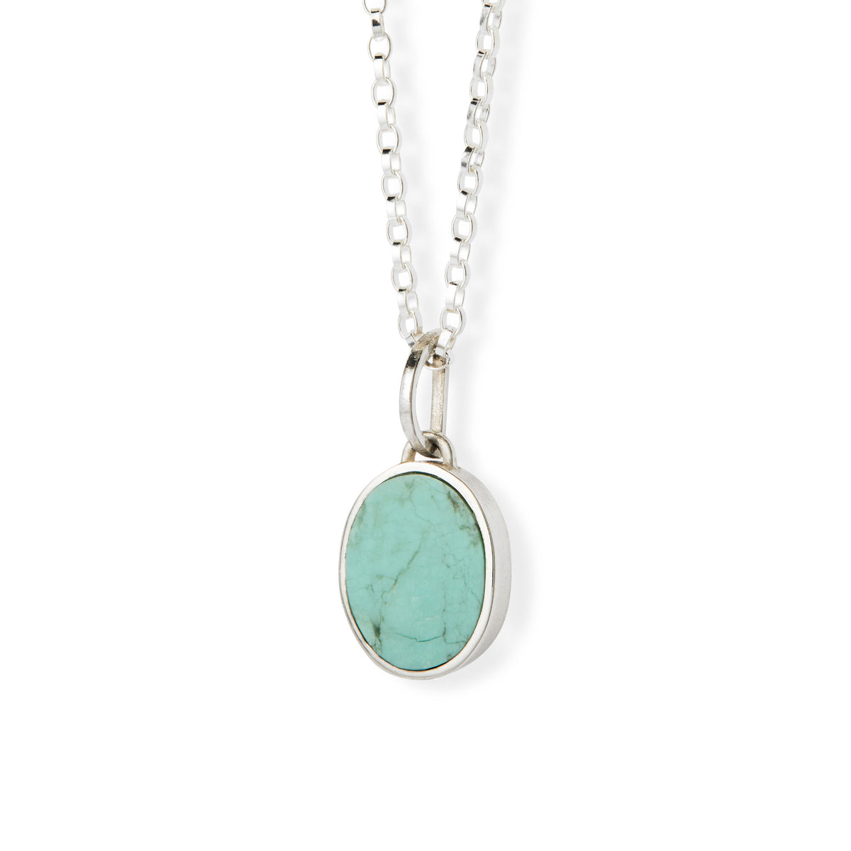 Ellipse Pendant / Turquoise + Sapphire