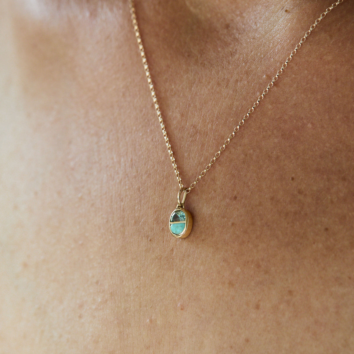 Horizon Pendant / Turquoise + Sapphire