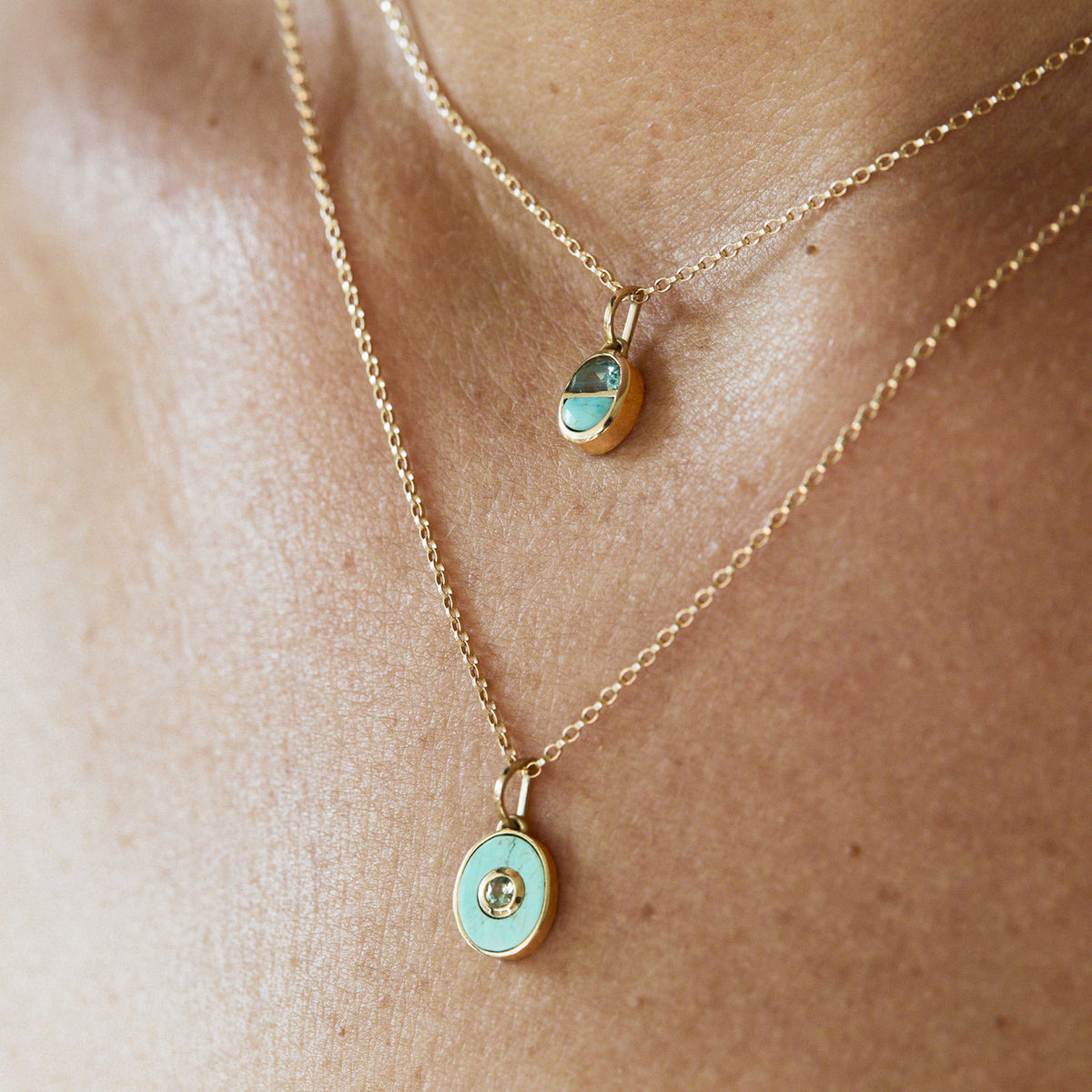 Horizon Pendant / Turquoise + Sapphire