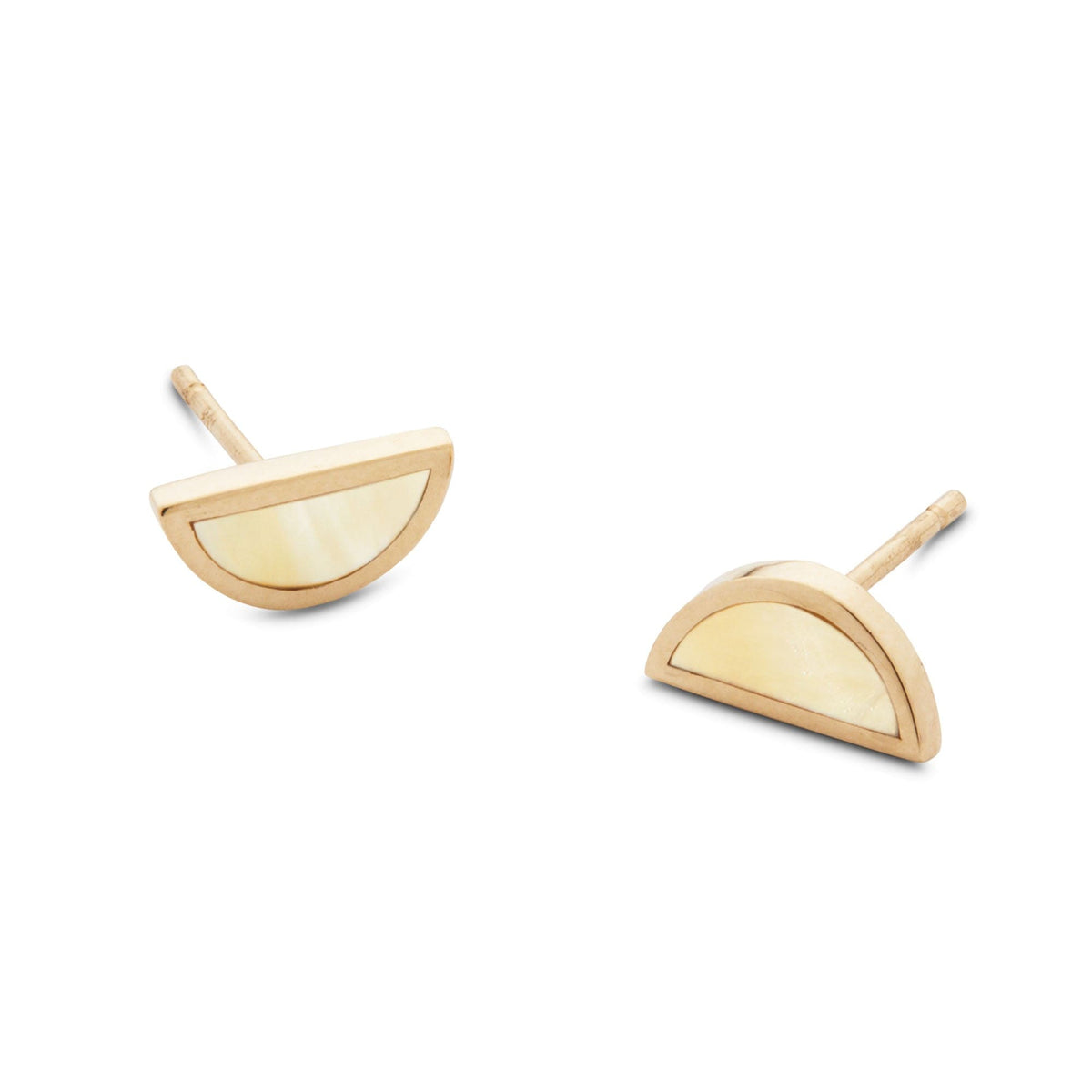Mother of Pearl Earrings in Gold