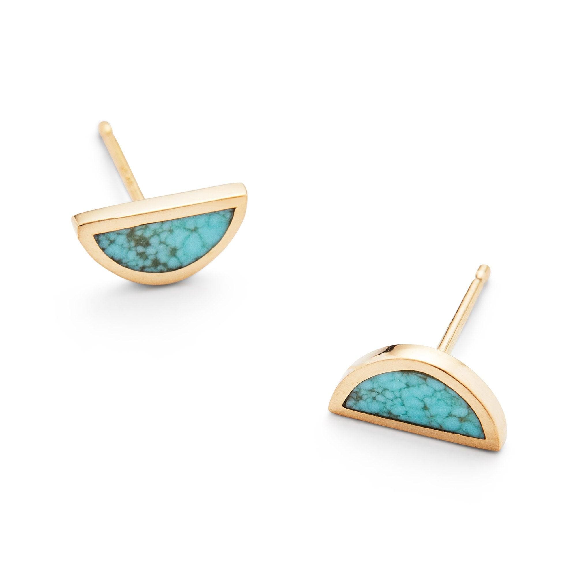One Half Inlay Studs | Number 8 Turquoise | Casual Seance