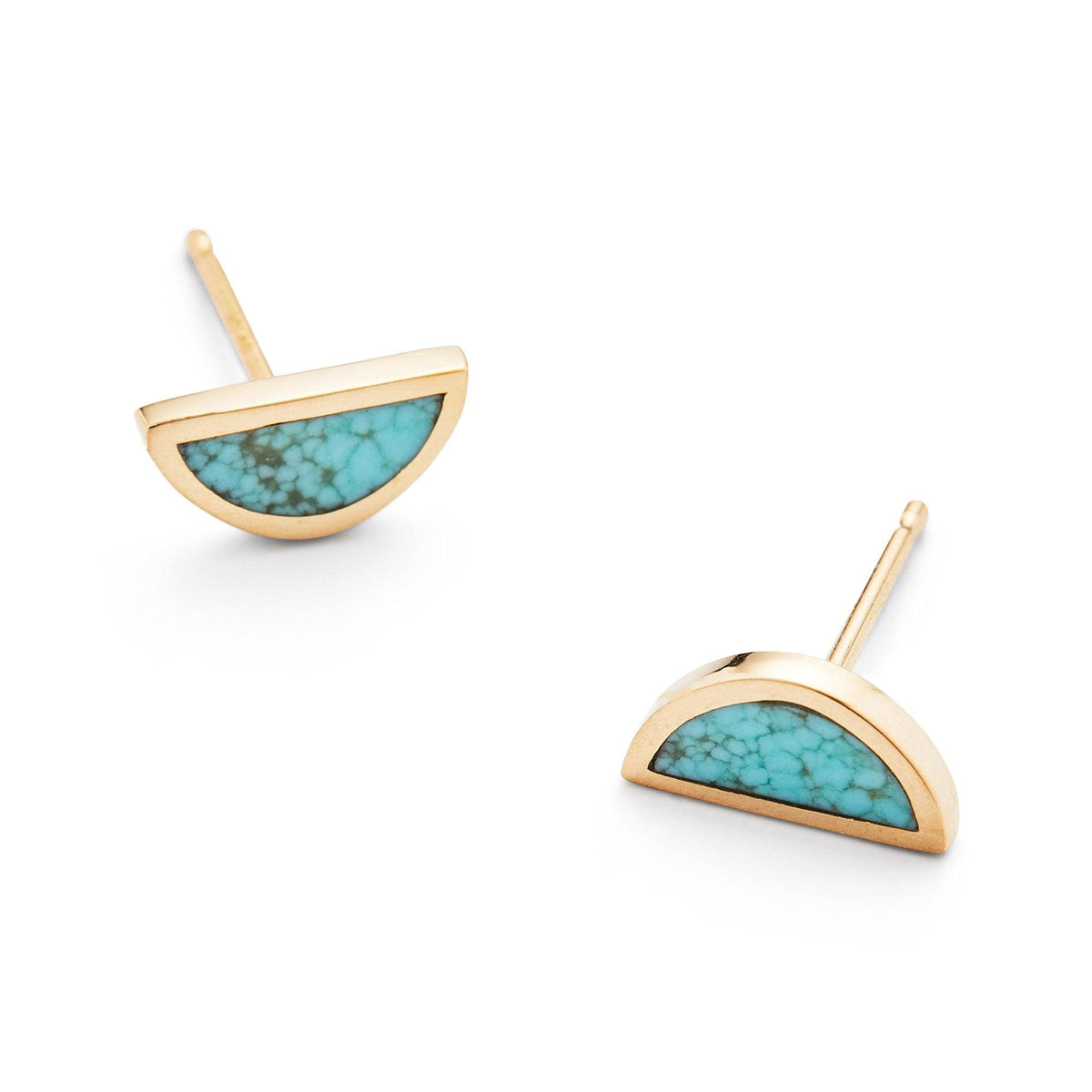 Number 8 Turquoise Inlay Earrings