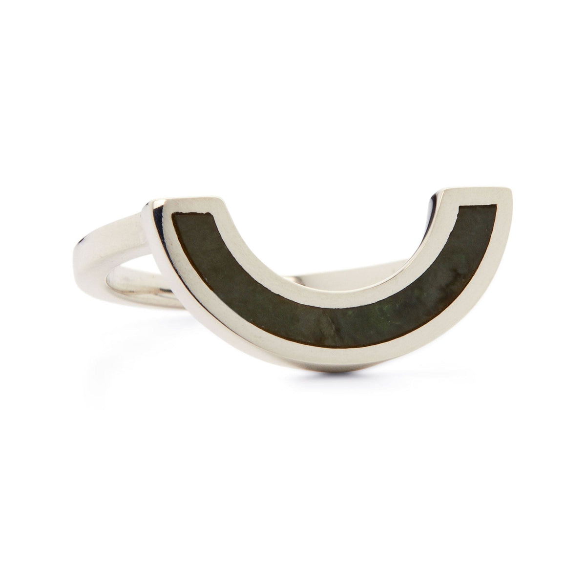 Green Jade Inlay Ring